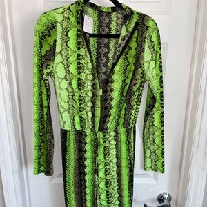 Snake print jumpsuit.